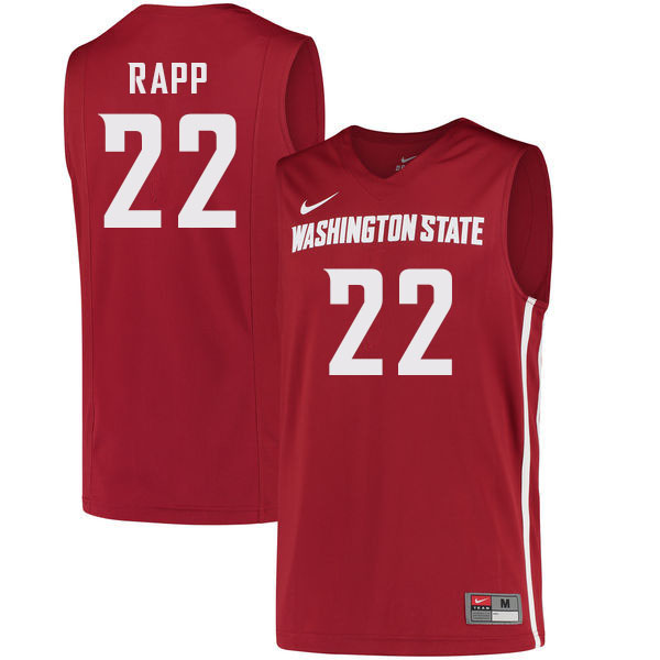 Men #22 Ryan Rapp Washington State Cougars College Basketball Jerseys Sale-Crimson